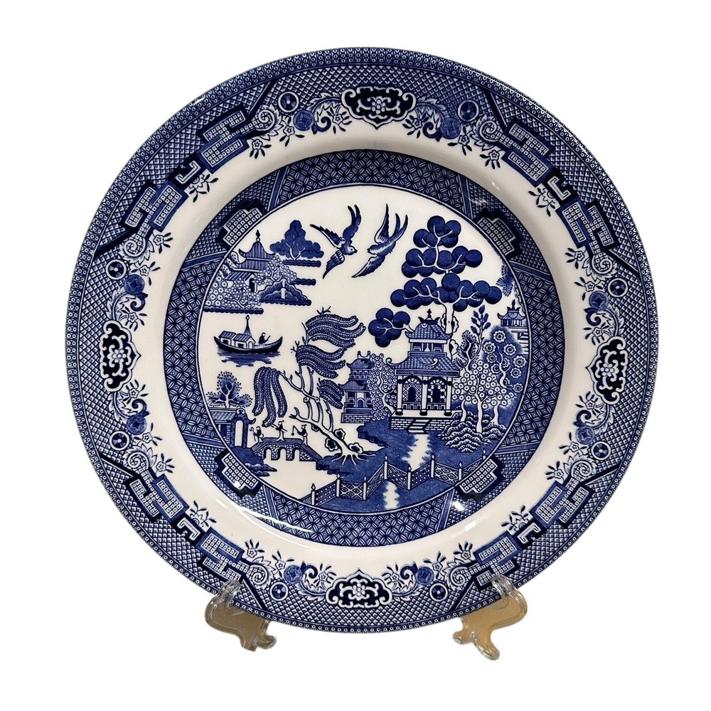 Blue Willow 2 Pc 10" Dinner Plates & 2 Pc Cereal‎ Bowls Churchill